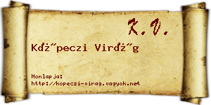Köpeczi Virág névjegykártya