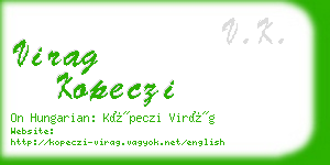 virag kopeczi business card